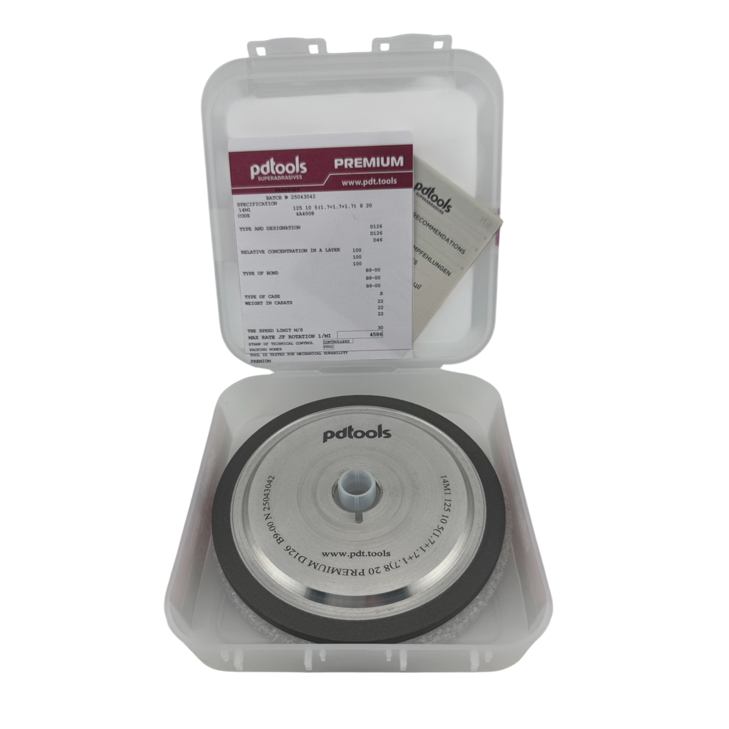 5 inch diamond grinding wheel 14M1 triple grit D126 D76 D46 premium with keyway in box