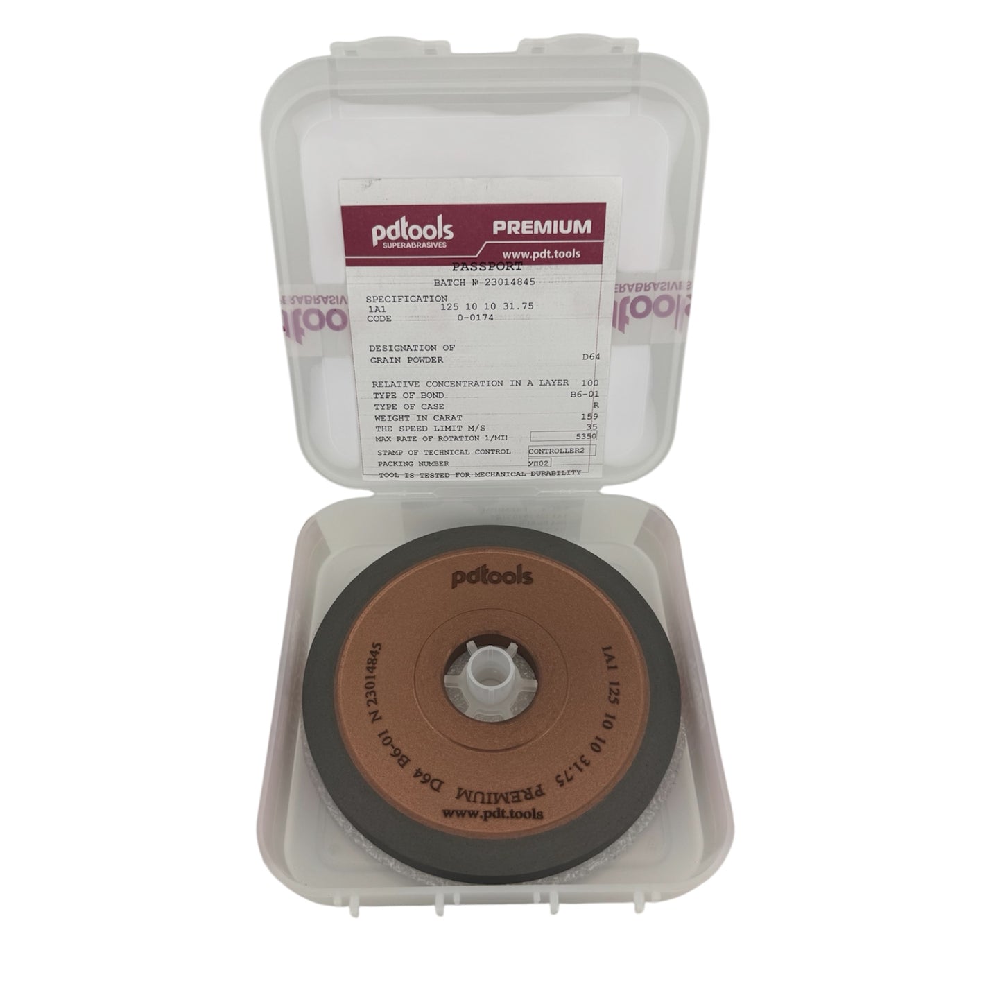 Diamond grinding wheel 1A1 125-10-10-31.75 D64 PREMIUM B6-01