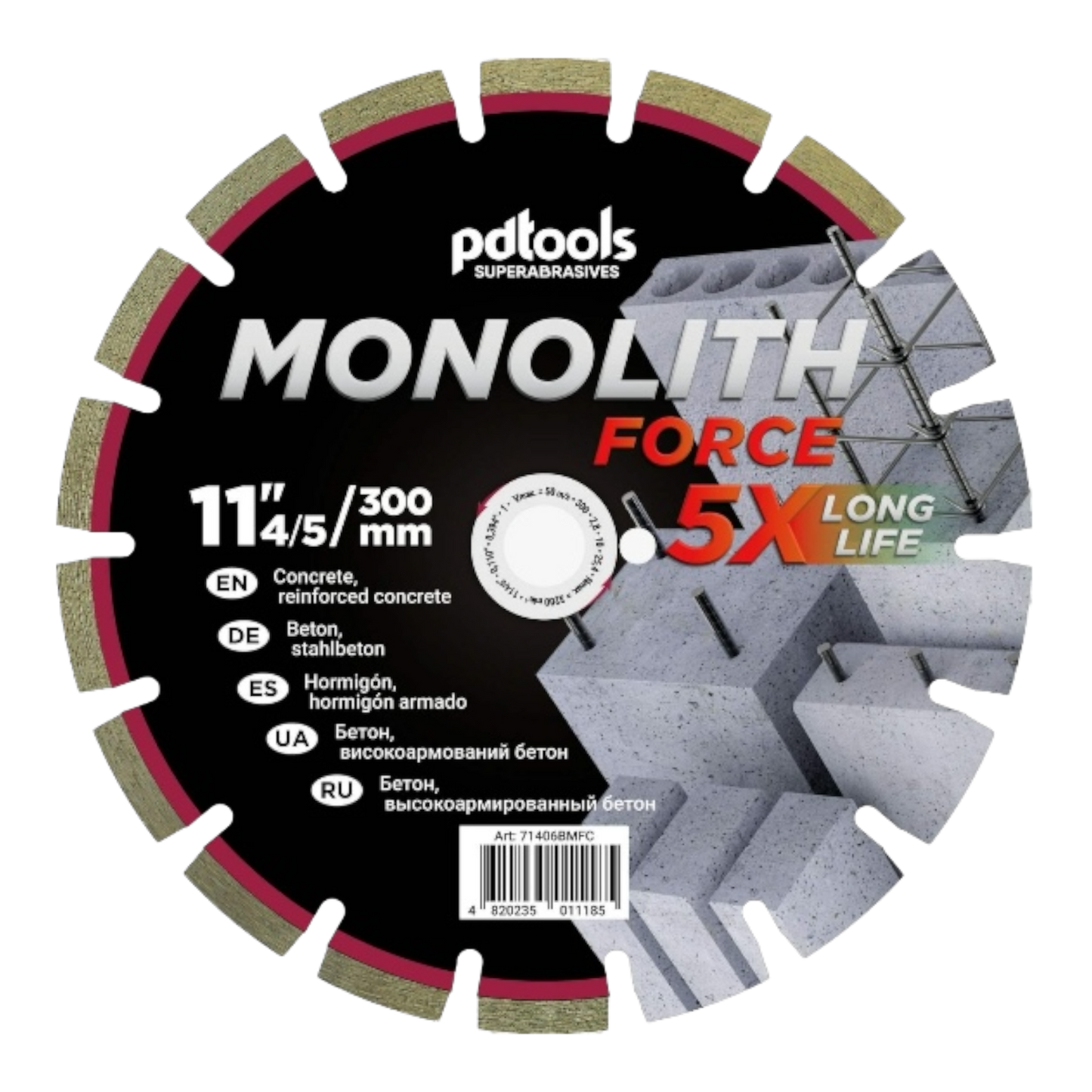 Diamond cutting disc MONOLITH FORCE 12''