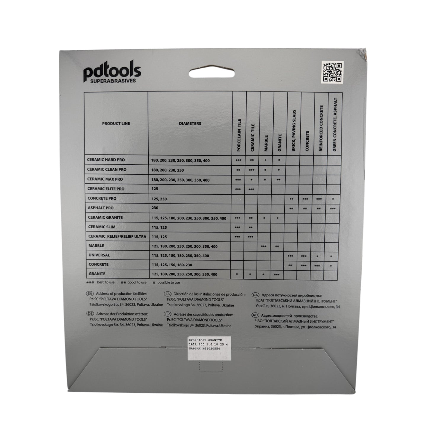 Diamond cutting disc GRANITE 10''