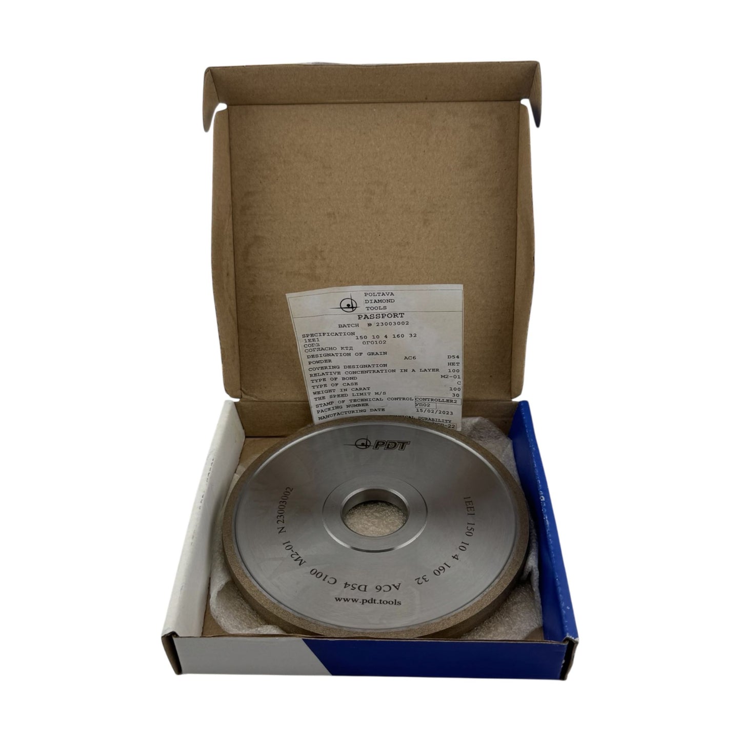 Diamond grinding wheel 1EE1 150 10 4 160 32 D54