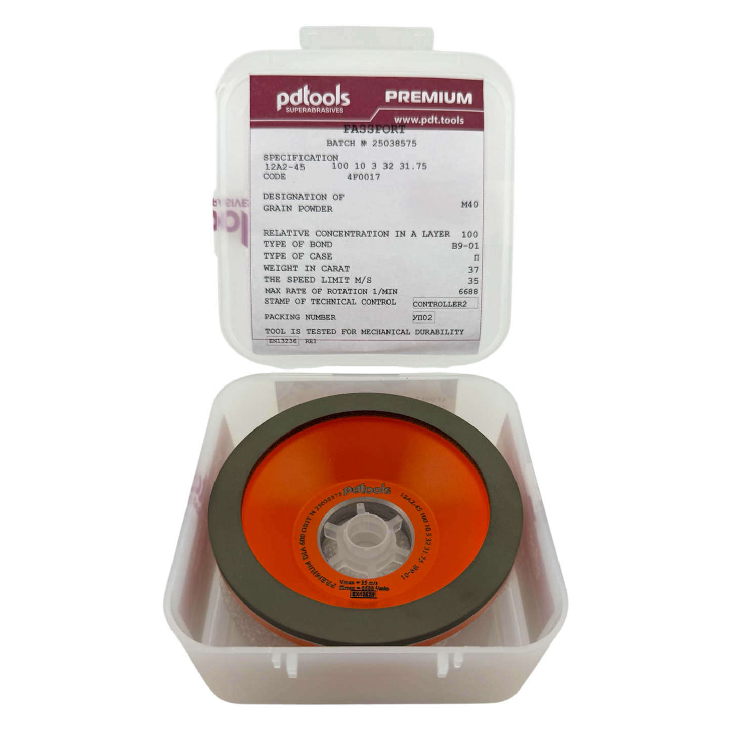 Diamond grinding wheel 12A2-45 100-10-3-32-31.75 M40 PREMIUM B9-01