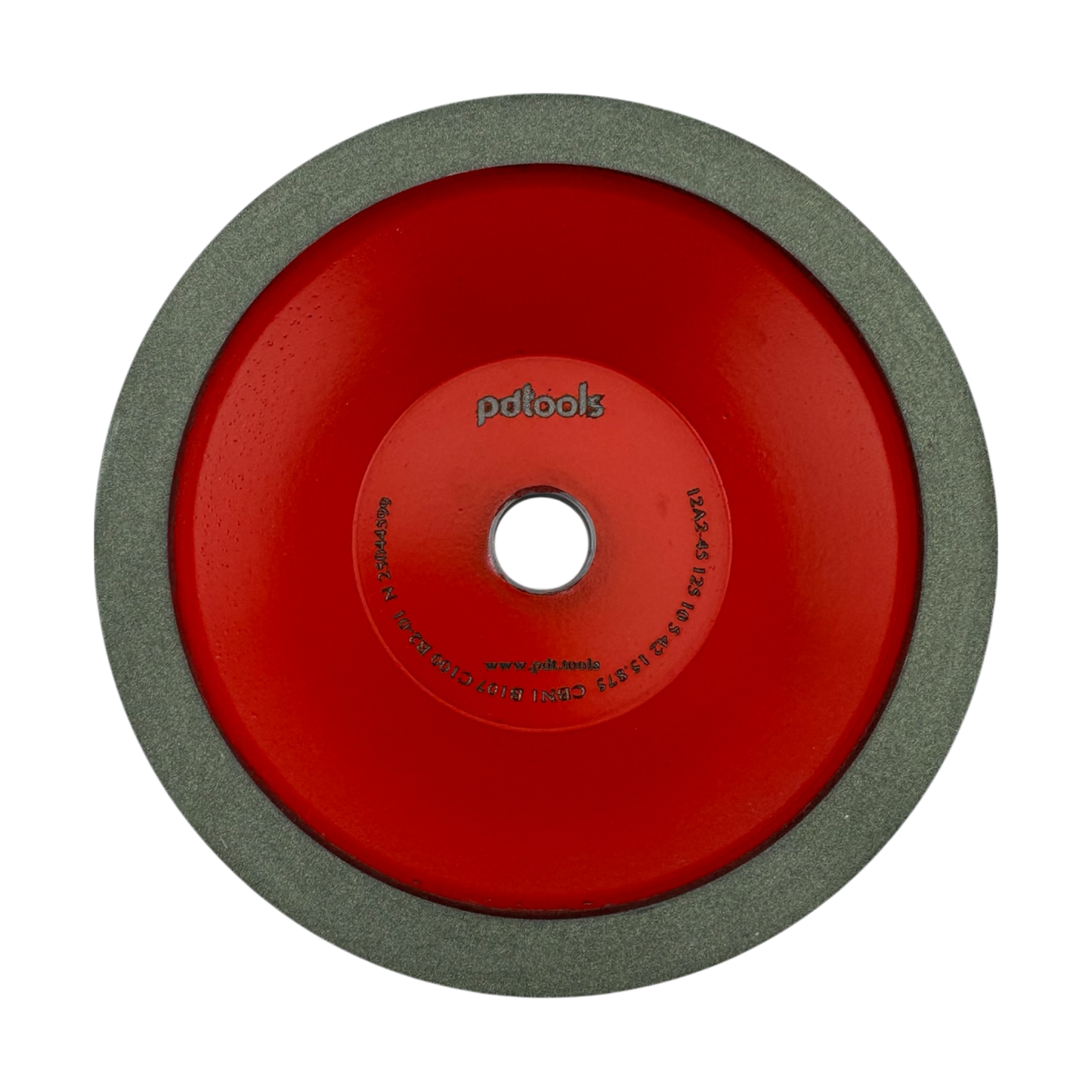 5 inch CBN grinding wheel 12A2-45 W3/8 H5/8 B107 B2-01 for HSS tools front view