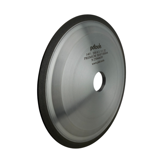 8 inch CBN grinding wheel 14F1 R1 U2 B107 premium for cold saw blade sharpening side view