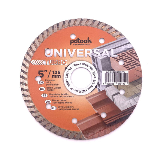 Diamond cutting disc TURBO UNIVERSAL 5''