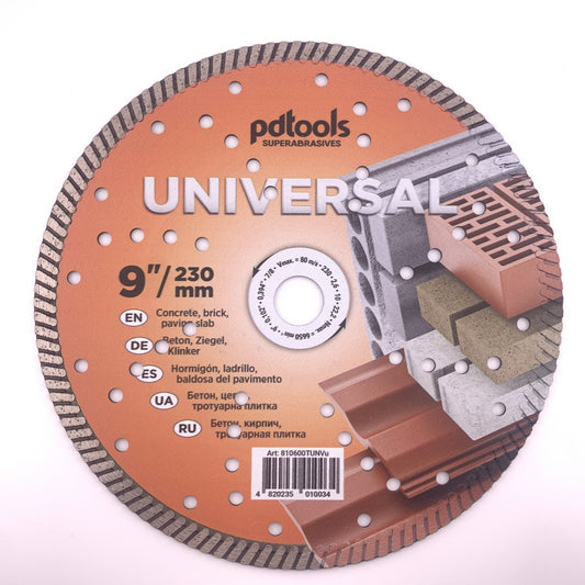 Diamond cutting disc TURBO UNIVERSAL 9''