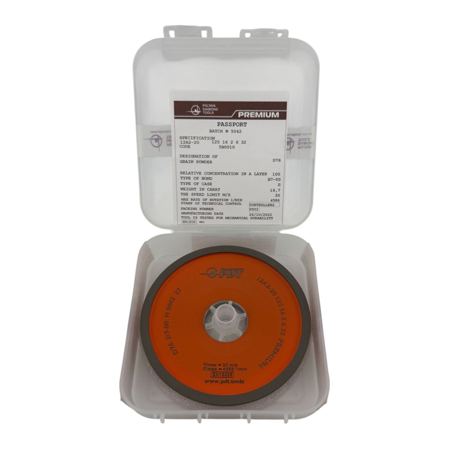 Diamond grinding wheel 12A2-20 125-16-2-6-32 D76 PREMIUM  B7-00