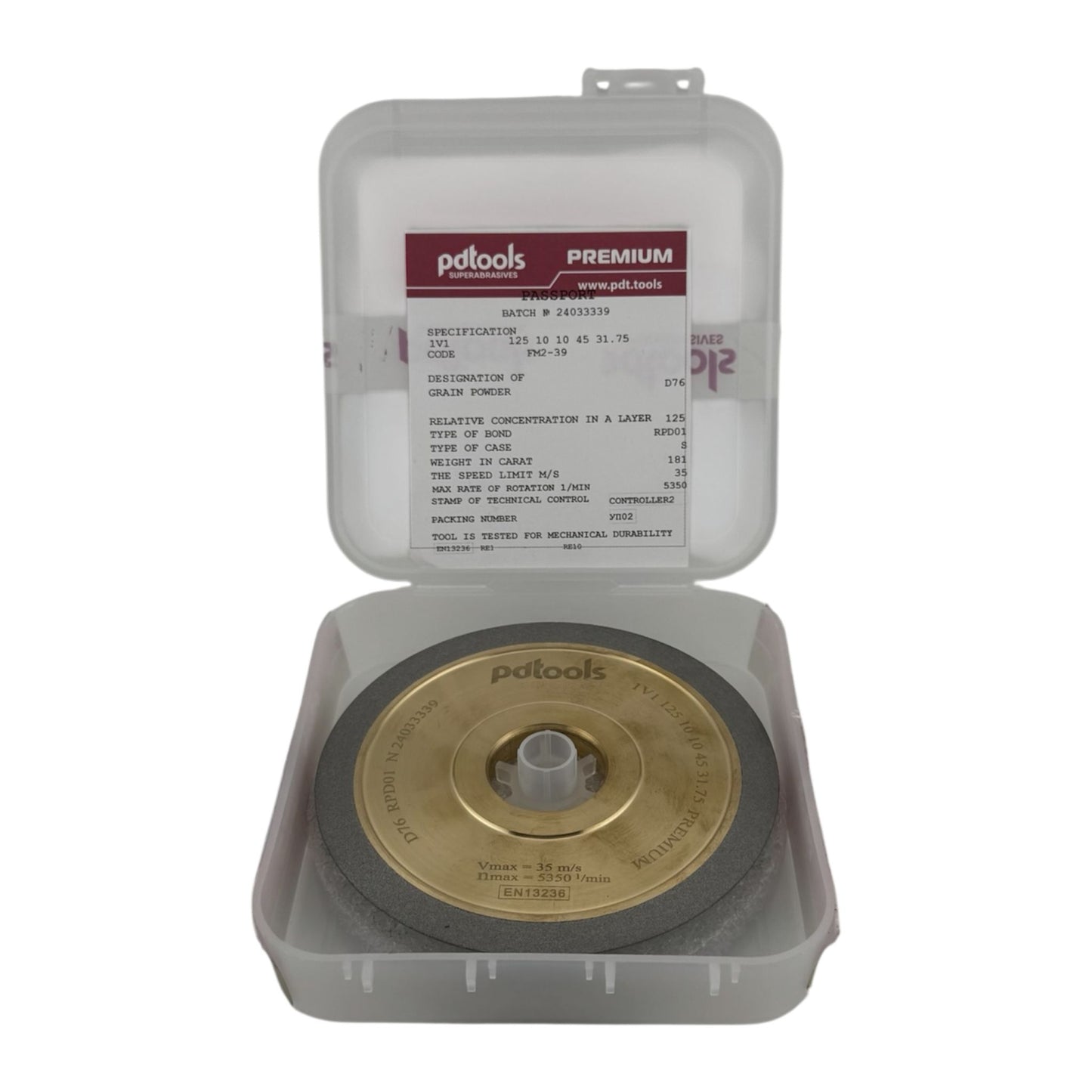 5 Inch Diamond grinding wheel 1V1 125-10-10-45-31.75 D76 PREMIUM RPD01