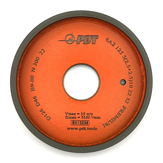 Diamond grinding wheel 6A2 125-5(2.5+2.5)-10-22-32 D126/D46 PREMIUM B9-00