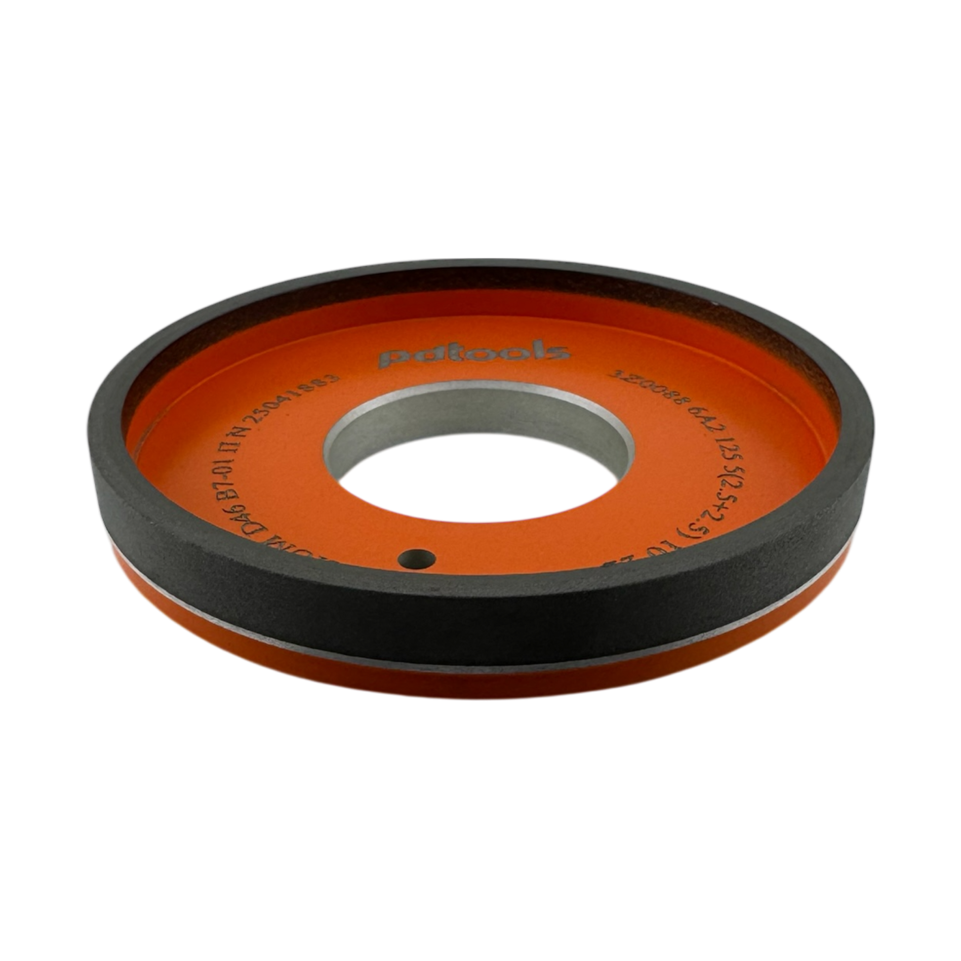 angle view 5 inch diamond cup wheel 6A2 120/400 double grit 32mm arbor for carbide tools